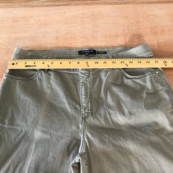 Lafayette 148 New York Straight Leg Pants Women 12 Brown Mid Rise Preppy 16858 - Picture 9 of 12